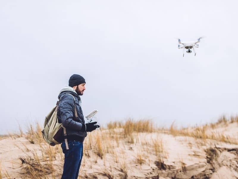 Drone LiDAR Mapping survey collecting terrain elevation data across coastal dunes before site development planning.