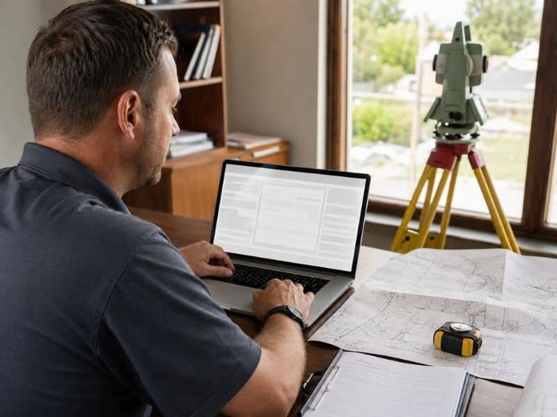 licensed surveyor verification oklahoma city ok | Oklahoma City Land Surveying Licensed Surveyor in Oklahoma City, Oklahoma verifying an active state license online before a property survey